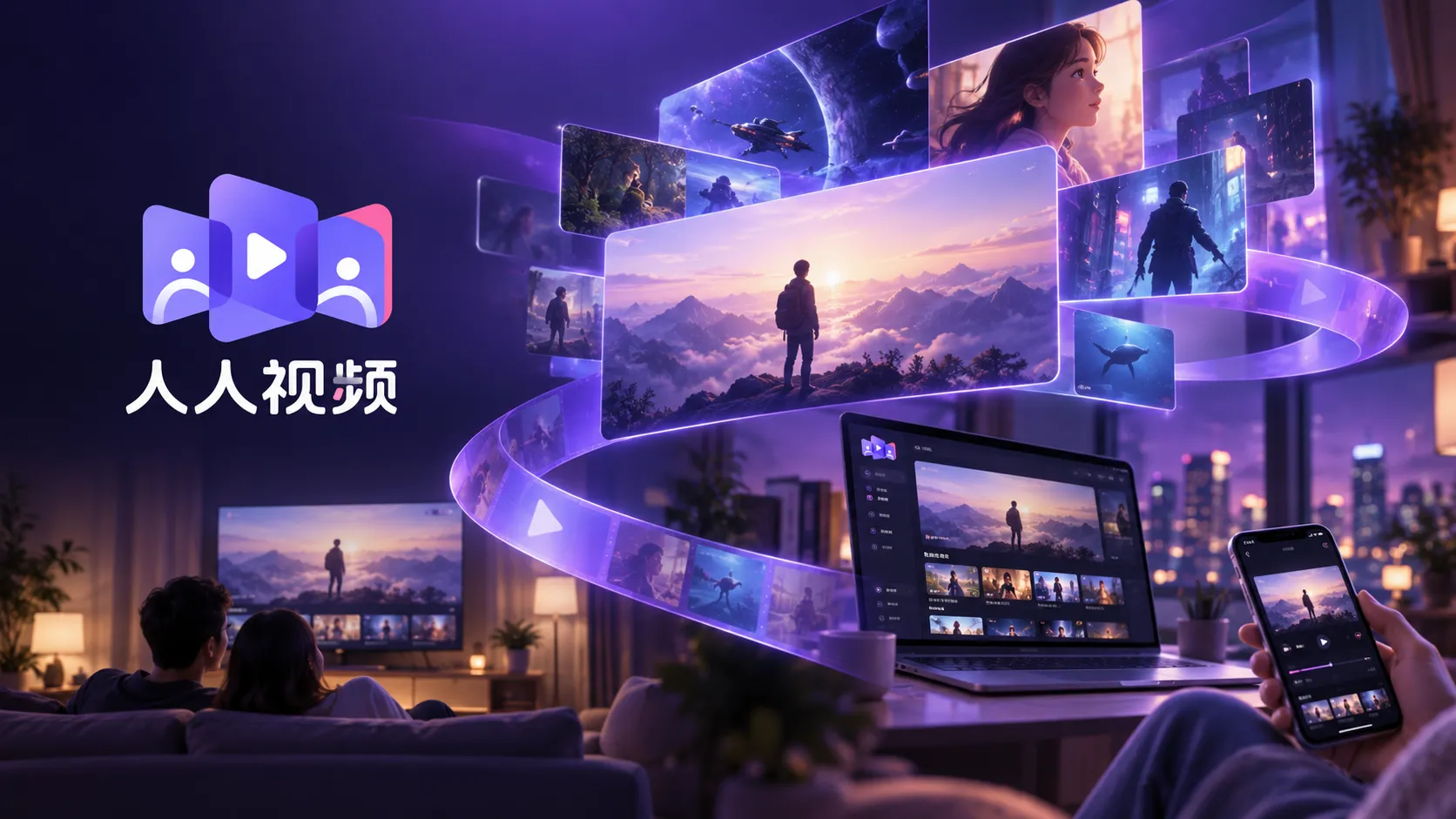 影视内容浏览界面与多设备观看场景
